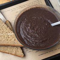 black bean soup at Shakespeare and Company Cafe in Paris