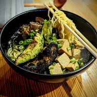 Veganized Ramen with Roasted Avocado and Marinated Tofu at Dashi in Durham