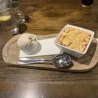 Love that had vegan ice cream as an option instead of a plain crumble  at The Blackhorse Hotel Restaurant in Grassington