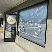 Entrance with beautiful message at Loving Hut in Garden Grove