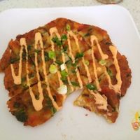 Pajeon. Amazing! Almost like a potato pancake. at Loving Hut in Garden Grove