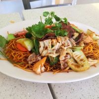 My daughter loves noodles so we ordered the chow mein it had so much flavor, was very filling.  at Loving Hut in Garden Grove