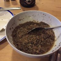 This was supposed to be mushroom soup (photo taken after I’d eaten as much as I could manage).  at The Button Warehouse in Macclesfield