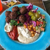 Plate options - protein option Falafel - obviously  at Sabbaba in Sydney