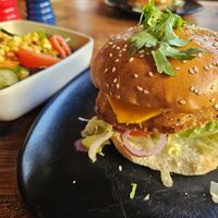 'Malibu Tiger' with side salad at Space Burger - Derendorf in Dusseldorf
