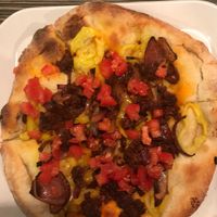 Pizza with meatless chorizo at Gourmet Pizza Company in Tampa