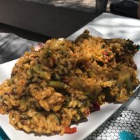 Vegetable paella  at Delicias y Namaste in Fuerteventura