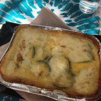 White lasagne  at Delicias y Namaste in Fuerteventura