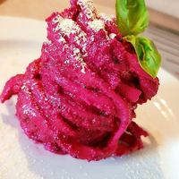 Pasta with red cashew and basil at Delicias y Namaste in Fuerteventura