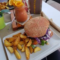 Big burger at Delicias y Namaste in Fuerteventura