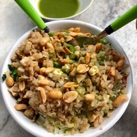 Thunder tea rice (upsized) at Fortune Tree Vegetarian in Northeast Singapore