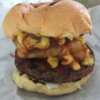 American burger! 100 vegan and so tasty!!!!!  at Soul Burger in Glebe