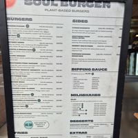 Menu Jan 2026 at Soul Burger in Glebe