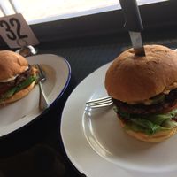 Beef and spicy beef burger at Soul Burger in Glebe