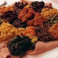 Vegetarian Beyaynetu (share platter) for two. All vegan! at Savanna in Collingwood