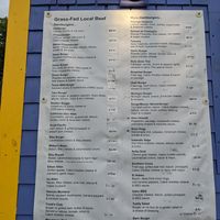 Menu of burgers, including specialties at Burger Barn in Jeffersonville