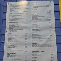 Secondary menu at Burger Barn in Jeffersonville