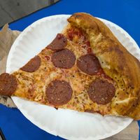 Vegan pepperoni at Mikey's Late Night Slice in Columbus