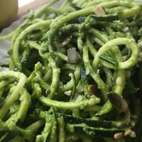 Zucchini Spaghetti with pesto at RawAttitude in Malaga