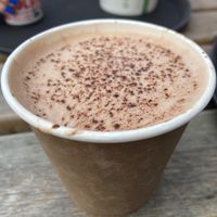 Oat hot chocolate  at Pilgrims Coffee House in Lindisfarne