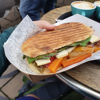 . at Pilgrims Coffee House in Lindisfarne