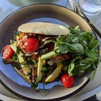 Pita with jackfruit salad at Cafe Mair's in Fredericia