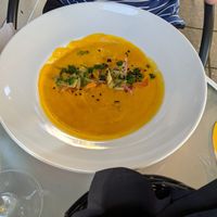 Carrot and ginger soup at Cafe Mair's in Fredericia