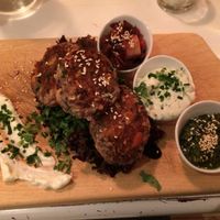 Bean Croquets with Vegan Dips!  at Cafe Mair's in Fredericia