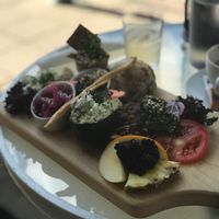 Vegan Brunch platter  at Cafe Mair's in Fredericia