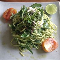 Raw zucchini pasta! at Vibe Cafe in Siem Reap