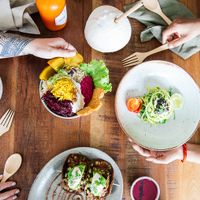 Mexicana Tacos, Ritual Bowl and Zucchini Noodles at Vibe Cafe in Siem Reap