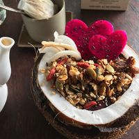 Served in a coconut at Vibe Cafe in Siem Reap