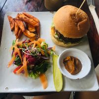 Honest burger  at Vibe Cafe in Siem Reap