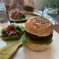 The Honest Burger, yummmy :) at Vibe Cafe in Siem Reap