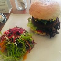 Special - cheese bean burger! at Vibe Cafe in Siem Reap