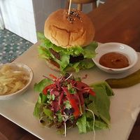 Honest burger...OUT OF THIS WORLD DELISH!  at Vibe Cafe in Siem Reap