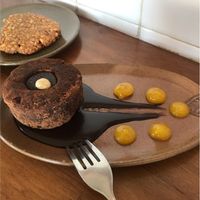 Chocolate ganache cake and peanut butter cookie  at Vibe Cafe in Siem Reap
