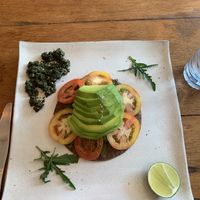 buckwheat flatbread with avo!!  at Vibe Cafe in Siem Reap