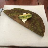 Eggless green omelette  at Vibe Cafe in Siem Reap