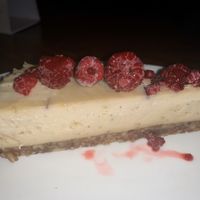 Raspberry raw cake at Vibe Cafe in Siem Reap