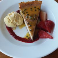 Passion fruit cheese cake at The Green Lion Pub in Rozelle