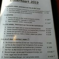 Menu at Stoom in Middelburg