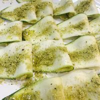 Vegan cheese raviolis  at Urban Orchard in Madrid