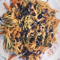 Pad Thai with zucchini noodles  at Urban Orchard in Madrid