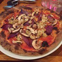 red onion, mushroom and cauliflower pizza  at Pizza Punks in Glasgow