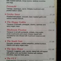 menu1 at Geisha  in Capitola