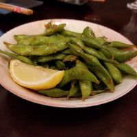 Garlic edamame at Geisha  in Capitola