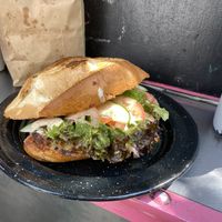 Torta de milanesa  at Maria Bonita Veganos - Food Cart in Mexico City