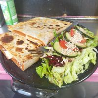 Pizzadilla at Maria Bonita Veganos - Food Cart in Mexico City