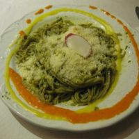 Spaghetti appetizer during lunch prix fixe.  This was filling enough to be my entire meal. . .  at Artemisa Sol - Huertas in Madrid